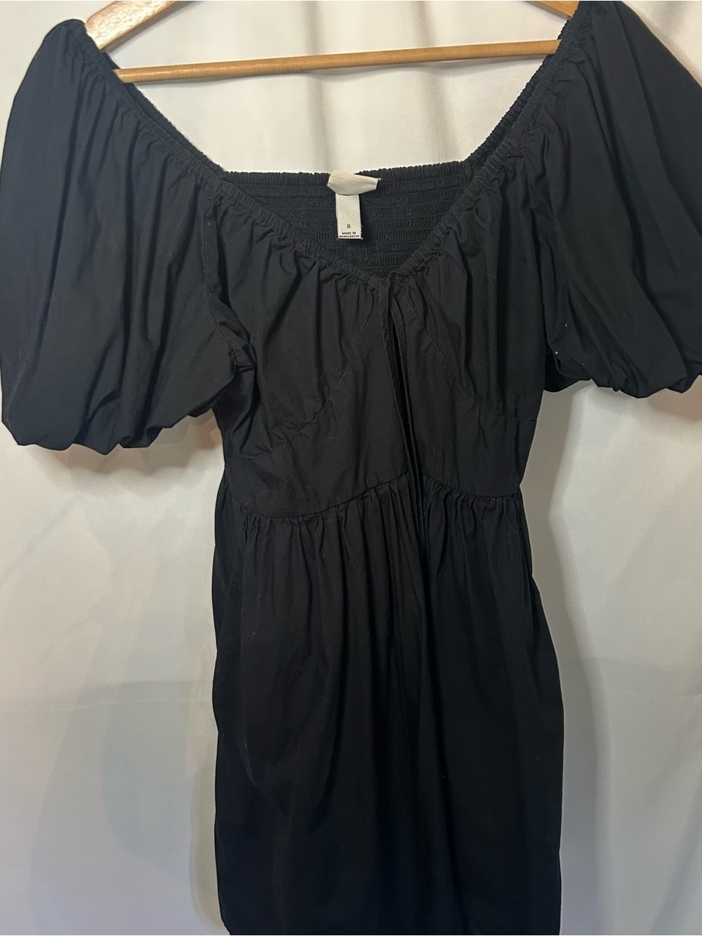 Black Puff-Sleeve Off-Shoulder Dress - Women